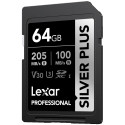 LEXAR SDXC PROFESSIONAL SILVER PLUS UHS-I/U3/A2/4K R205/W100 (V30) 64GB