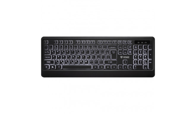 Vaikne taustavalgustusega madala profiiliga klahvidega USB klaviatuur