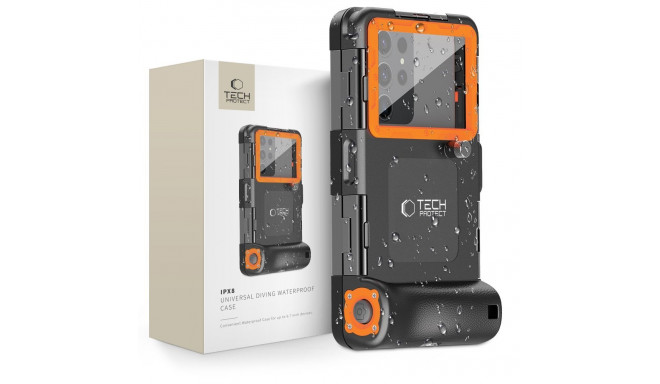 TECH-PROTECT IPX8 UNIVERSAL DIVING WATERPROOF CASE BLACK/ORANGE