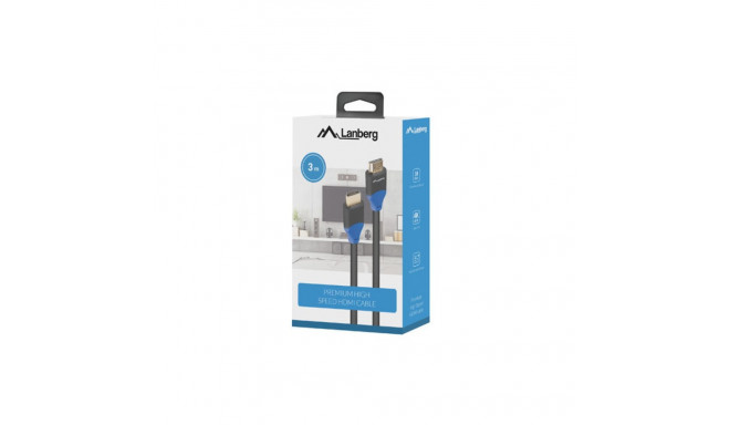 HDMI M/M V2.0 CABLE 3M 4K CU BLACK BOX LANBERG