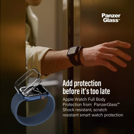 PanzerGlass täiskaitse kaitseklaas Apple Watch, 44 mm, must