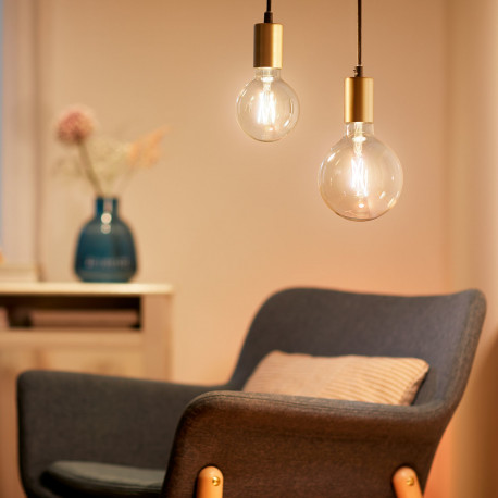 WiZ nutipirn globe, E27, läbipaistev klaas, reguleeritav valge - valge valguse toonid, Wi-Fi, 2700-6