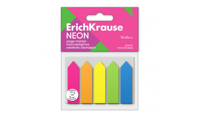 Page marker ErichKrause Neon Arrows, 12х45 mm, 125 sheets, 5 colors