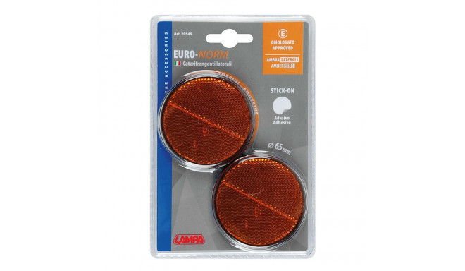 Reflektorid 2tk, E-märk,läbim.65mm,oranz