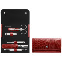 Zwilling Classic Inox Travel Set – Red Leather Case, 5 Pieces - Red