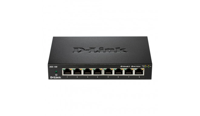 D-Link võrgulüliti DGS-108/E halduseta lauapealne 8x Gigabit Ethernet (vask) porti 60 kuud