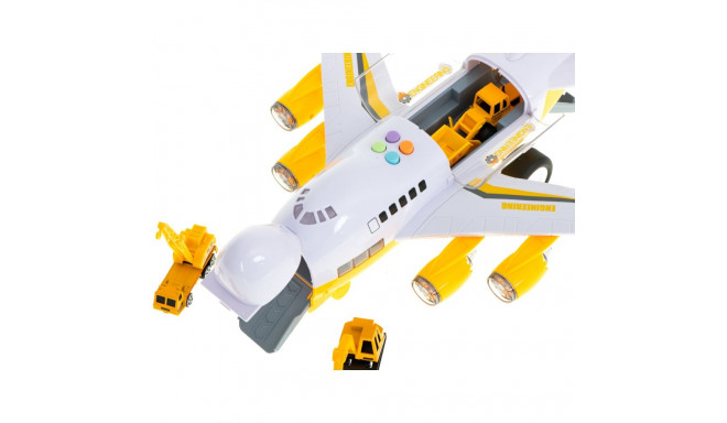 Transporter õhusõiduk + 6 autot ehitussõidukid külg ees/üles