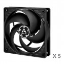 Arctic P12 PWM PST -tuuletinpakkaus, 120 mm, musta, 5-pack