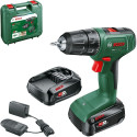 Bosch Cordless drill EasyDrill 18V-40 (green/black, 2x Li-ion battery 2.0Ah, case)