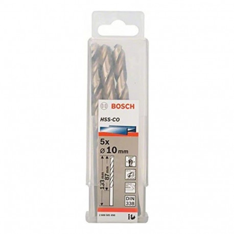 Bosch Metal twist drill HSS-Co, DIN 338,  10mm (working length 87mm, 5 pieces)