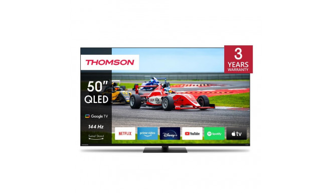 TV Set|THOMSON|50"|4K/Smart|QLED|3840x2160|Wireless LAN|Bluetooth|Google TV|Black|50QG7C14