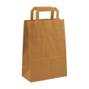 Paper bag with flat handle, 450x170x480mm, 100g brown kraft paper