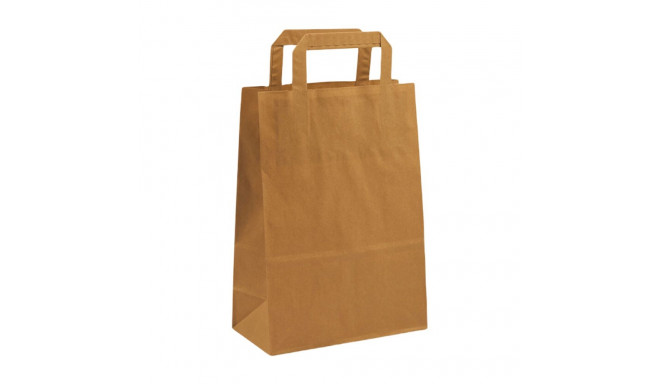 Paper bag with flat handle, 450x170x480mm, 100g brown kraft paper