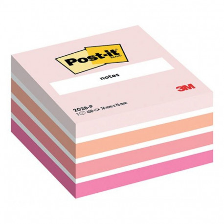 Märkmekuup 76x76mm POST-IT 2028P roosad pastelsed toonid 450 lehte