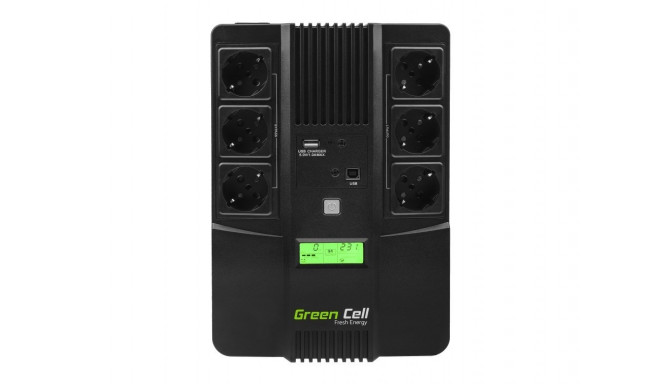 Green Cell AiO 800VA LCD line-interactive 0.8 kVA 480 W 6 AC pistikupesa