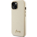 GUESS case for IPHONE 13 / 14 / 15 GUHCP15SPGMCSD (Glitter Glossy Script) gold