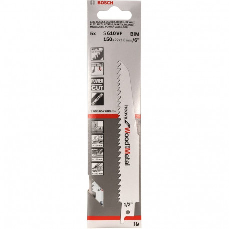PRO sabelsae tera S 610 VF mitme materjali lammutamiseks 5 tk 150mm