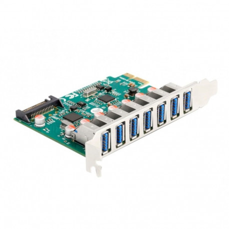 PCI Express x1 kaart 7 välise USB Type-A pordiga 5Gbps