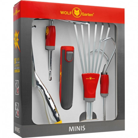 WOLF-Garten multi-star mini set P 262, 5-piece garden set (red/grey)