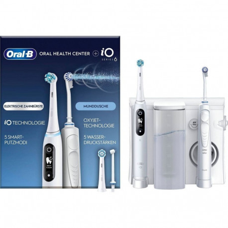 Center OxyJet Reinigungssystem - Munddusche + Oral-B iO6 (weiß)