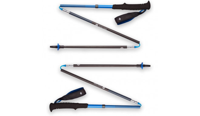 Black Diamond Distance Carbon Z Trekking poles, fitness equipment (blue, 1 pair, 130 cm)