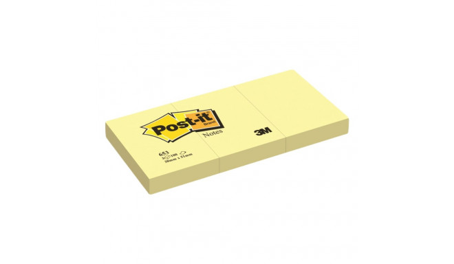 Märkmepaber 38x51mm POST-IT 653 kollane 3x100 lehte