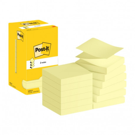 Märkmepaber 76x76mm POST-IT Z-notes R330 kollane 12x100 lehte