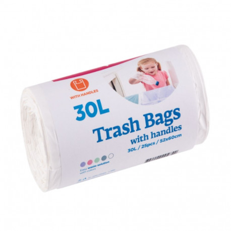 Garbage bag 30L (500x700mm) LDPE 30mic 25pcs/roll white
