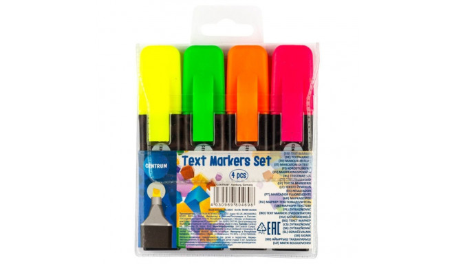 Text marker set CENTRUM 4 colors