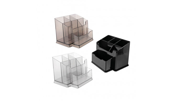 Pencil cup 6-piece square smoke color FOROFIS