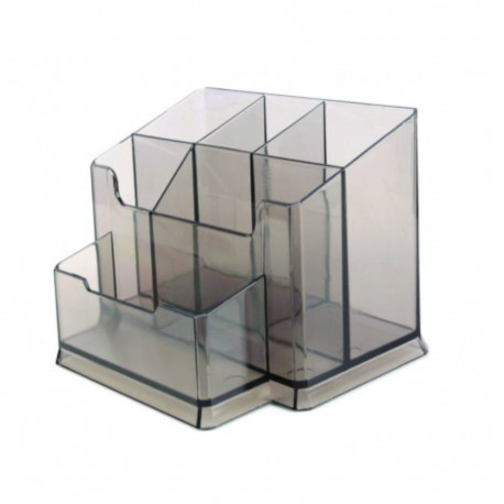 Pencil cup 6-piece square smoke color FOROFIS