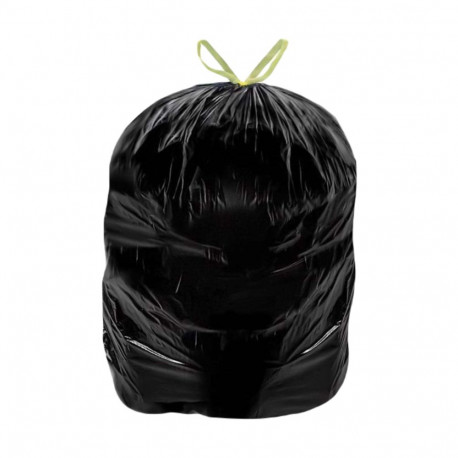 Prügikott nööridega 35L (520x620mm) LDPE 30mic 15tk/rullis must