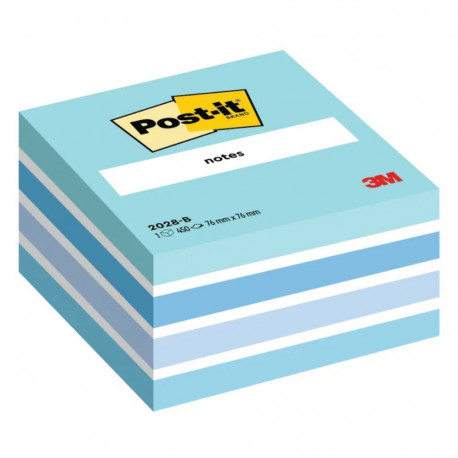 Märkmekuup 76x76mm POST-IT 2028B sinised pastelsed toonid 450 lehte