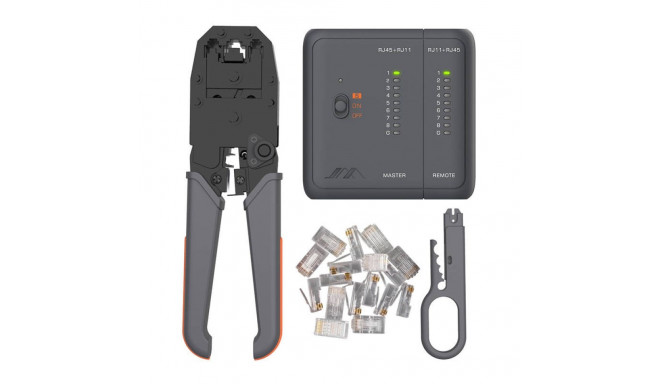 5-in-1 Kit: Cable Tester, Crimper, Stripping Knife, Case, RJ45 Plugs Jimi Home JM-GTW5N