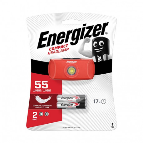 Energizer compact headlamp LP1281 spotlight on the head