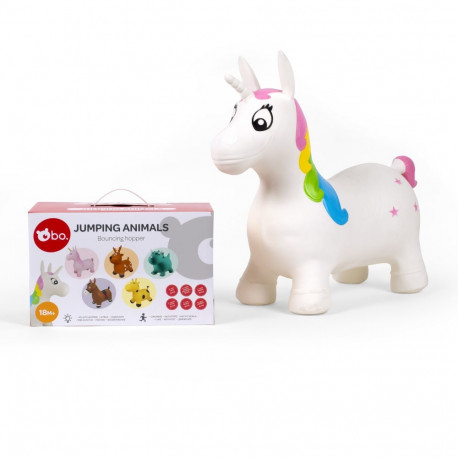 bo. Jumping animal White unicorn