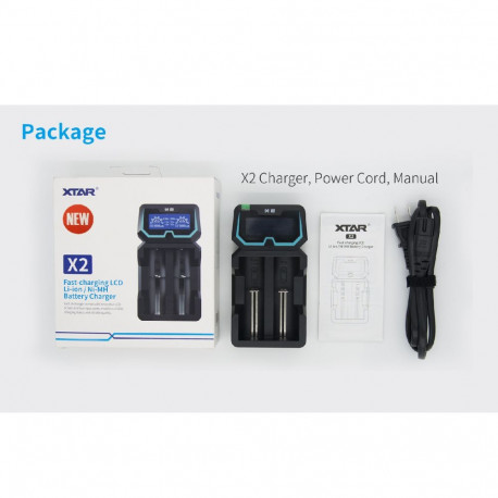 Battery Charger - XTAR X2 2-Bay Li-ion 18650 0-40°C 125g