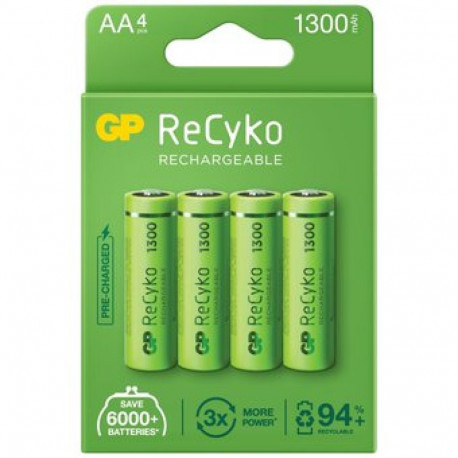 Rechargeable Batteries GP R6 AA Recyko 1300mAh 4 pcs.