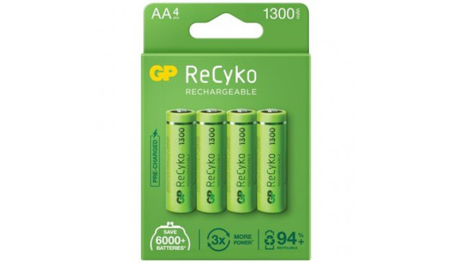 Rechargeable Batteries GP R6 AA Recyko 1300mAh 4 pcs.