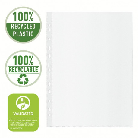 Köidetav kiletasku Esselte Recycled A4, 70mic, läbip, matt, 100tk