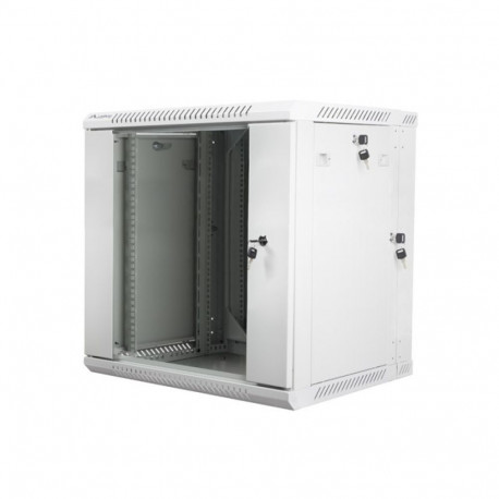 TWO-SECTION WALL-MOUNTED RACK CABINET 19" 12U 600X600 GREY LANBERG (FLAT PACK)