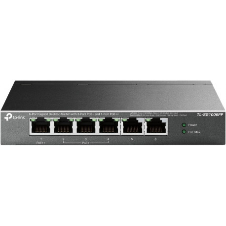 TP-Link 6-pordiline gigabit lauakommutaator 3-poelise PoE+ ja 1-poelise PoE++-ga