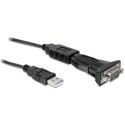 "DeLock USB 2.0 > Seriell (ST-ST) 0,8m Adapterkabel Schwarz"