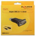 "DeLock USB 2.0 > Seriell (ST-ST) 0,8m Adapterkabel Schwarz"