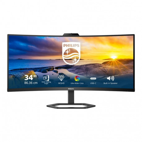 Philips | Monitor with Windows Hello Webcam | 34E1C5600HE/00 | 34 " | VA | 21:9 | 100 Hz | 4 ms | 34