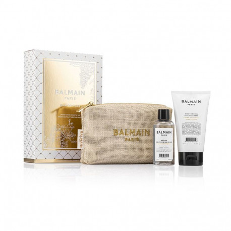 BALMAIN HAIR raffia materjalist kosmeetikakott / Raffia Cosmetic Bag with 2 products