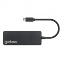 Manhattan 4-portin USB hubi, USB-C -liitäntään Manhattan 4-portin USB hubi, USB-C -liitäntään