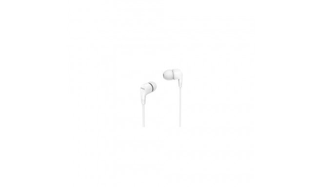 Philips In-Ear Headphones with mic TAE1105WT/00 powerful 8.6mm drivers, White