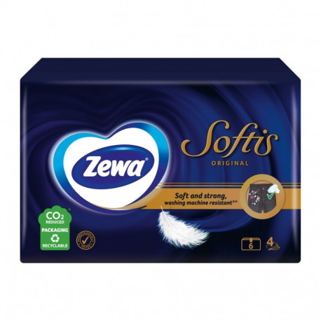 Handkerchiefs 4-layer ZEWA Softis regular 6pcs/pk