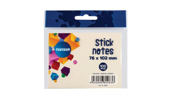 Note paper CENTRUM 76x102mm light yellow 100 sheets